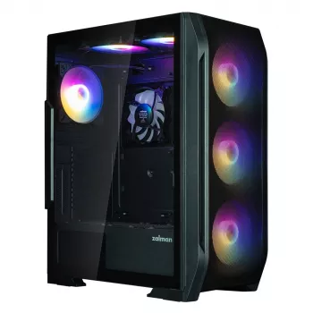 Zalman N7 PLUS V2 ATX vidutinio bokšto kompiuterio korpusas, 7 x 120mm ARGB ventiliatoriai, grūdintas stiklas, juodas