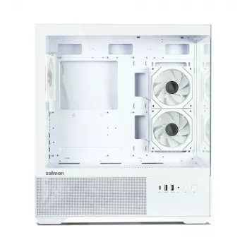 Zalman CHRONIX V2 baltas ATX Mid Tower kompiuterio korpusas su 3 x 120mm ARGB ventiliatoriais ir grūdinto stiklo šonine plokšte