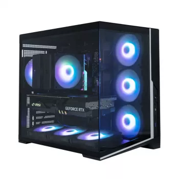 Zalman D40, ATX Mid Tower kompiuterio korpusas, 7 x 120mm ARGB ventiliatoriai, juodas
