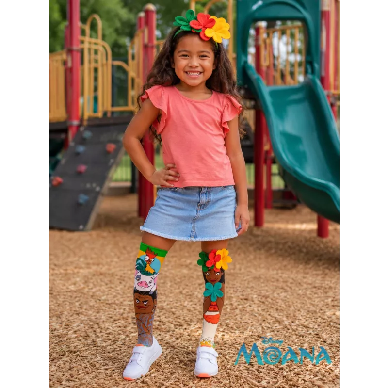MADMIA Vaikų Kelių Kojinės Vaiana Moana 2 Gėlės 3D Maui Disney / Md026