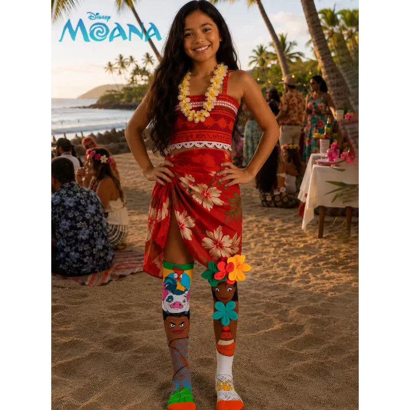 MADMIA Vaikų Kelių Kojinės Vaiana Moana 2 Gėlės 3D Maui Disney / Md026