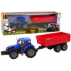 LEAN TOYS traktorius su priekaba, žemės ūkio transporto priemonė, ūkis, mėlynas