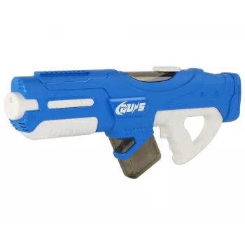 LEAN TOYS didelis mėlynas vandens pistoletas 750ml su apsauginiais akiniais