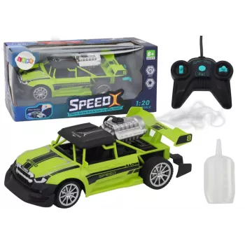 LEAN TOYS RC Sentence Car 1:20 su dūmų efektu ir apšvietimu, žalias
