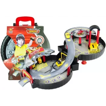LEAN TOYS Parking Car Garage Suitcase Circle Two-level