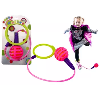 LEAN TOYS Skipper Hula Hop šokinėjimo virvė, rožinė, LED