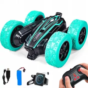 LEAN TOYS Twister Stunt Car valdomas gestais ir pulteliu, mėlynas