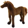 LEAN TOYS Pliušinis arklys maskotė – tamsiai rudos spalvos, 40cm x 37cm