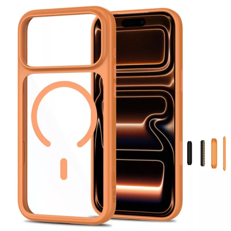 TECH-PROTECT MAGONE MAGSAFE CC + GLASS 2-PACK iPhone 17 Pro Max / 18 Pro Max kosminė oranžinė/permatoma