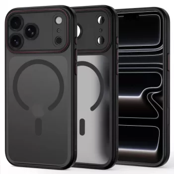 TECH-PROTECT MAGCAM MAGSAFE iPhone 17 Pro / 18 Pro matte black/red dėklas