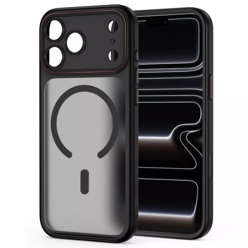 TECH-PROTECT MAGCAM MAGSAFE iPhone 17 Pro / 18 Pro matte black/red dėklas
