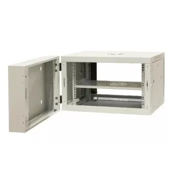 EMITER EM/AH6506 19 inch 6U sieninis tinklo spintos korpusas, grūdinto stiklo durelės, 600×550×370 mm, juodas