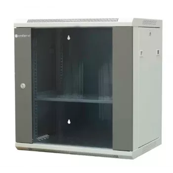 EMITER EM/AP6412 12U sieninis tinklo spintos korpusas 600x450x635mm stiklinėmis durelėmis, juodas