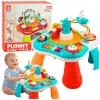 LEAN TOYS edukacinis staliukas interaktyvus muzikos pultas pianinas 2 in 1 turkio spalvos