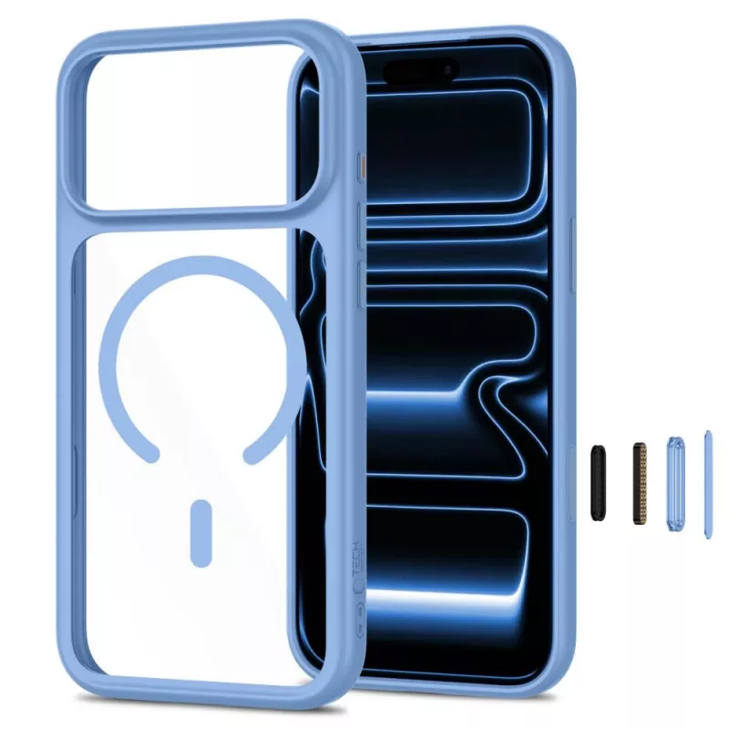 TECH-PROTECT MAGONE MAGSAFE CC + GLASS 2-PACK IPHONE 17 PRO / 18 PRO šviesiai mėlyna/permatoma