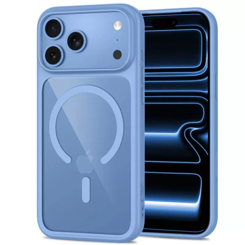 TECH-PROTECT MAGONE MAGSAFE CC + GLASS 2-PACK IPHONE 17 PRO / 18 PRO šviesiai mėlyna/permatoma