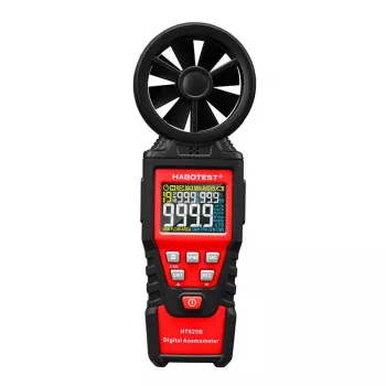 HABOTEST HT625B skaitmeninis anemometras su USB, vėjo greičio/temperatūros/oro tūrio matuoklis, apšviestas LCD ekranas, išorinis sparnuotės jutiklis