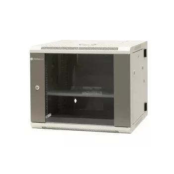 EMITER EM/AH6509 19 colių 9U sieninis dalinamas tinklo spintelė su grūdinto stiklo durelėmis, 600x550x500 mm, juoda