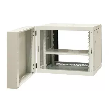 EMITER EM/AH6509 19 colių 9U sieninis dalinamas tinklo spintelė su grūdinto stiklo durelėmis, 600x550x500 mm, juoda