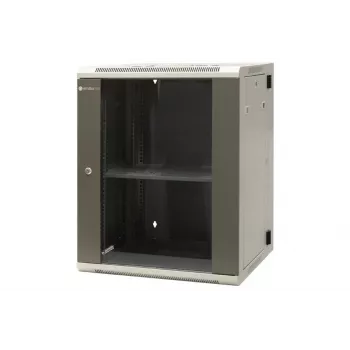 EMITER EM/AH6515 15U sieninis tinklo spintos korpusas 600x550x770 mm, grūdinto stiklo durelės, juodas