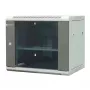 EMITER EM/AP6409 9U sieninis tinklo spintos 19 colių 600x450x500 mm pilka, grūdinto stiklo durelės, užrakinama