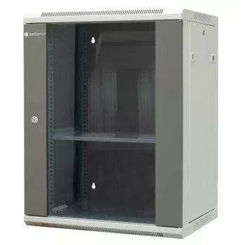 EMITERNET EM/AP6415 15U sieninis tinklo spintos korpusas su grūdinto stiklo durelėmis, 600x450x770 mm, juodas
