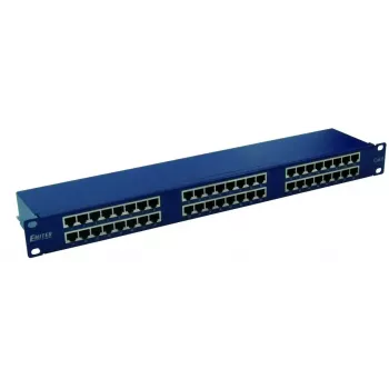 EMITERNET 19 colių 48xRJ45 STP Cat.6 (1U) pataisų skydas su lentyna, mėlynas