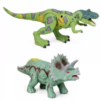 LEAN TOYS Dinozaurų tyrimų bazės rinkinys su dinozaurų figūrėlėmis, bokštu, narvu ir aksesuarais