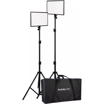 Nanlite LUMIPAD 25 2KIT dvispalvis LED skydelių rinkinys su stovais ir krepšiu