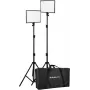 Nanlite LUMIPAD 25 2KIT dvispalvis LED skydelių rinkinys su stovais ir krepšiu
