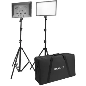 Nanlite LUMIPAD 25 2KIT dvispalvis LED skydelių rinkinys su stovais ir krepšiu