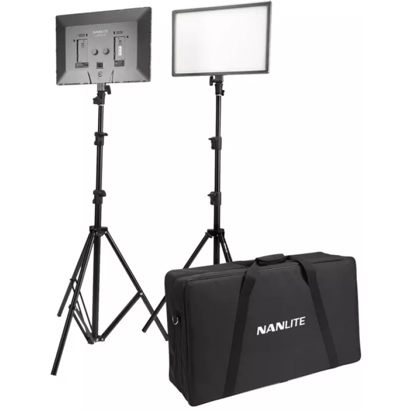 Nanlite LUMIPAD 25 2KIT dvispalvis LED skydelių rinkinys su stovais ir krepšiu