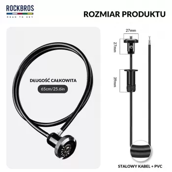 Rockbros YG-HILRO1 ROAD TO SKY dviračio užraktas, įtraukiamas į vairą - juodas