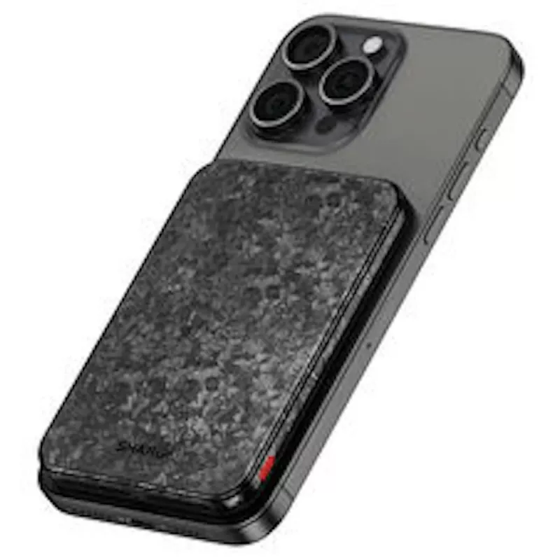 SHARGE CarbonMag 5K nešiojamas įkroviklis (powerbank), 15W Qi, 20W USB-C - 5.000mAh, juodas