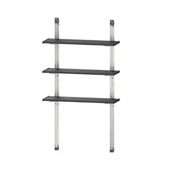 KETER Shelving Kit 100 – 5 lentynų reguliuojamas plastikinis regalų rinkinys, 100 kg bendra apkrova, juodas