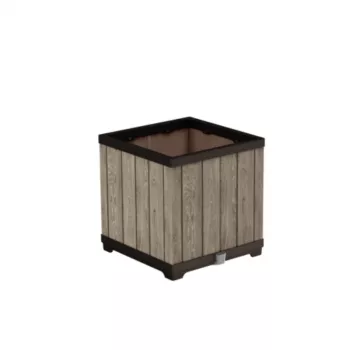 KETER Deco Square Planter Ashwood gėlių vazonas