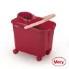 MERY Bucket 14L su pritvirtintais ratukais, raudonas