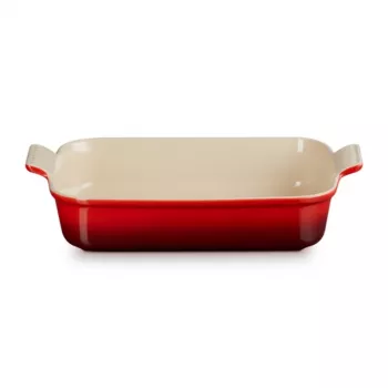 LE CREUSET Heritage stačiakampė kepimo forma, keramika, 32x24cm / 4L, raudona