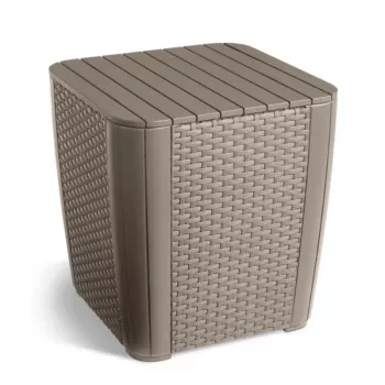 KETER sodo staliukas / daiktadėžė Luzon Flat Wicker, smėlio spalvos