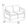 KETER Corfu Love Seat dvivietė sodo sofa, ruda
