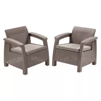 KETER Corfu Duo Set sodo kėdės, smėlio spalvos