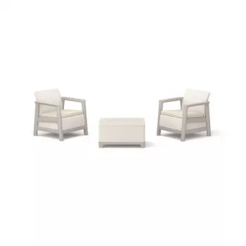 KETER Scandi Linea balkono baldų rinkinys – pebble gray/light beige