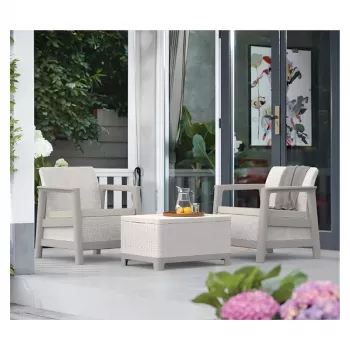 KETER Scandi Linea balkono baldų rinkinys – pebble gray/light beige