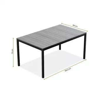 KETER Deco Porto Nova 160 sodo stalas, uosio medienos atspalvio/ juodas