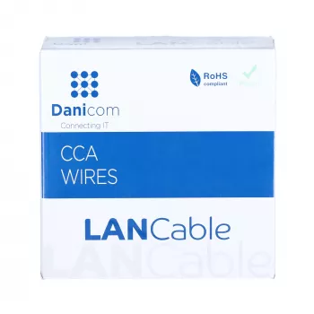 DSIT CAT5e U/UTP 50m kietagyslis CCA kabelis ant ritės, pilkas (DC-UTP5CCA50S-GRY)