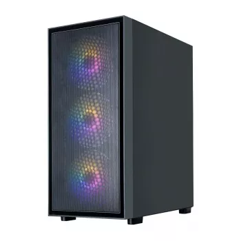 Zalman S6 juodas ATX Mid Tower kompiuterio korpusas su 4 ARGB ventiliatoriais ir grūdintu stiklu