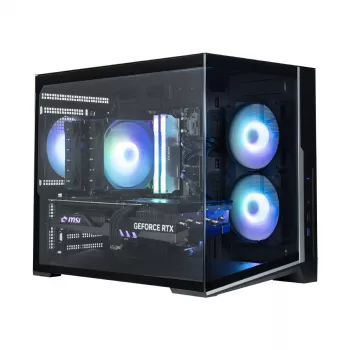Zalman D30 juodas mATX Mini Tower kompiuterio korpusas su 3x 120mm ARGB ventiliatoriais ir grūdinto stiklo šoniniu dangteliu