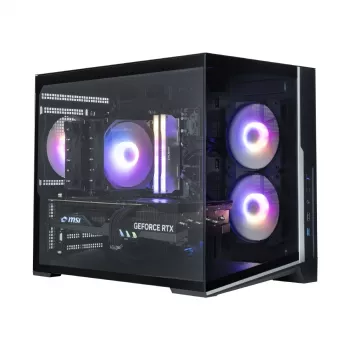Zalman D30 juodas mATX Mini Tower kompiuterio korpusas su 3x 120mm ARGB ventiliatoriais ir grūdinto stiklo šoniniu dangteliu