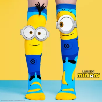 MADMIA NB001 vaikiškos kojinės iki kelių su Minions 3D akinių dizainu