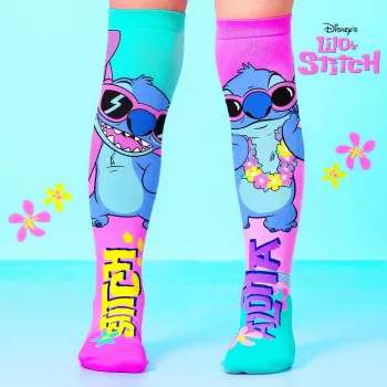 MADMIA vaikiškos kojinės iki kelių Lilo ir Stitch Aloha gėlės Disney / Md036p